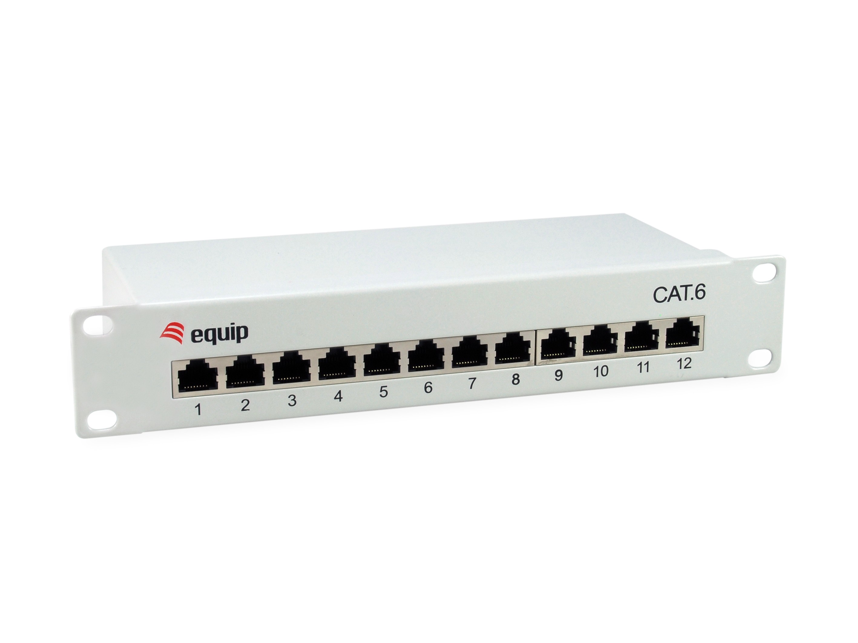 Equip 12-Port Cat.6 Shielded Patch Panel, Light Grey - Equip 12-Port