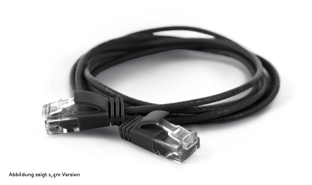 Wantec patch cord UTP CAT6a d=2,8mm 20,00m schwar