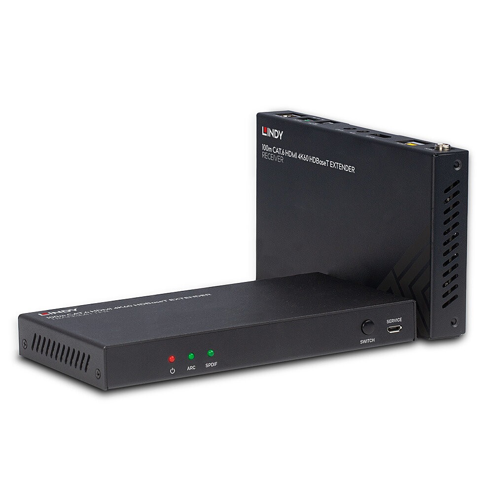 Lindy 100m Cat.6 HDMI 4K60, Audio, IR and RS-232 HDBaseT Extender -