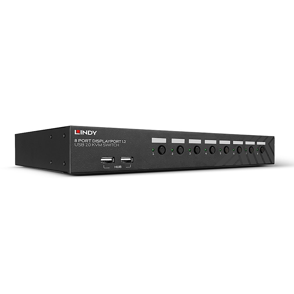 LINDY 8 Port DisplayPort 1.2 USB 2.0 KVM Switch 8 Port KVM-Umschalter