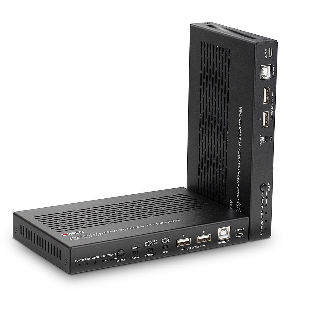 Lindy Extender KVM Cat.6A HDMI 4K60, Audio, IR & RS-232 HDBaseT 3.0,