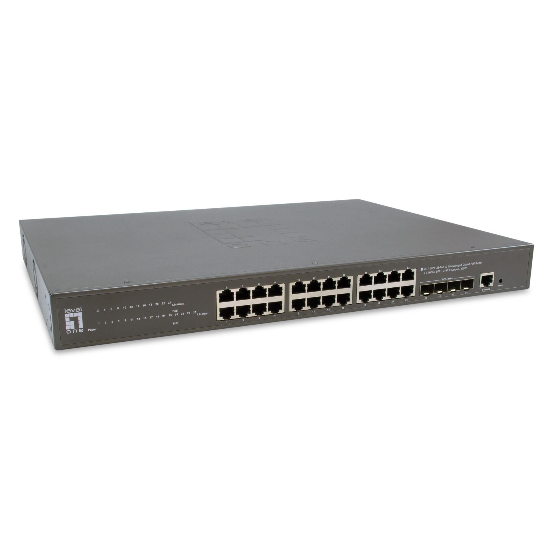 LevelOne GTP-2871 commutateur réseau Géré L3 Gigabit Ethernet (10/
