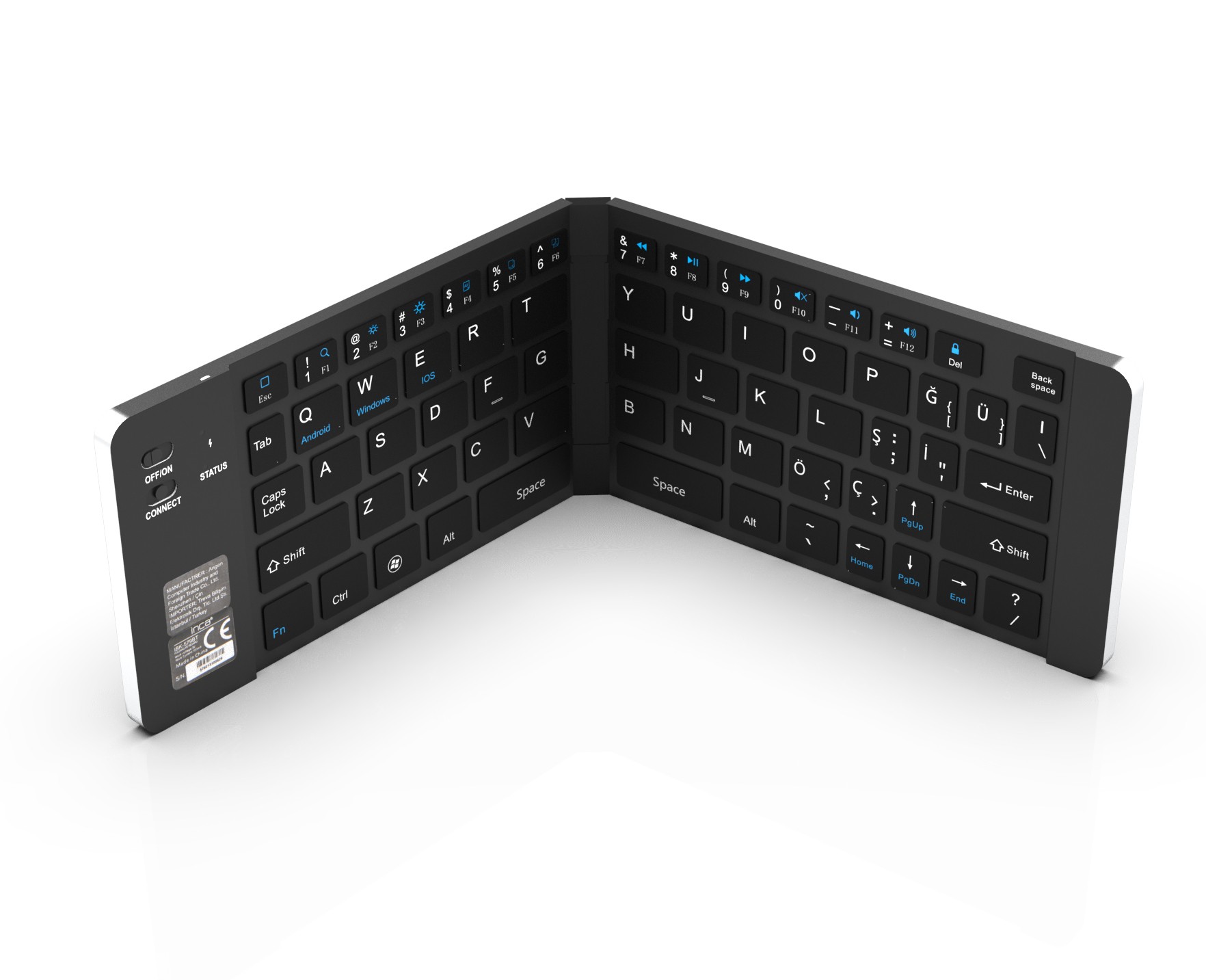 Incase INCA Tastatur + Maus IBK-579BT BT 3.0 Mini-Größe, faltbar, 5-