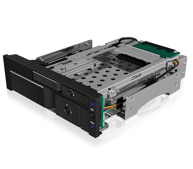 IB-173SSK, ICY BOX 2fach Wechselrahmen für SATA/SAS, 1x 2,5\ + 1x 3,