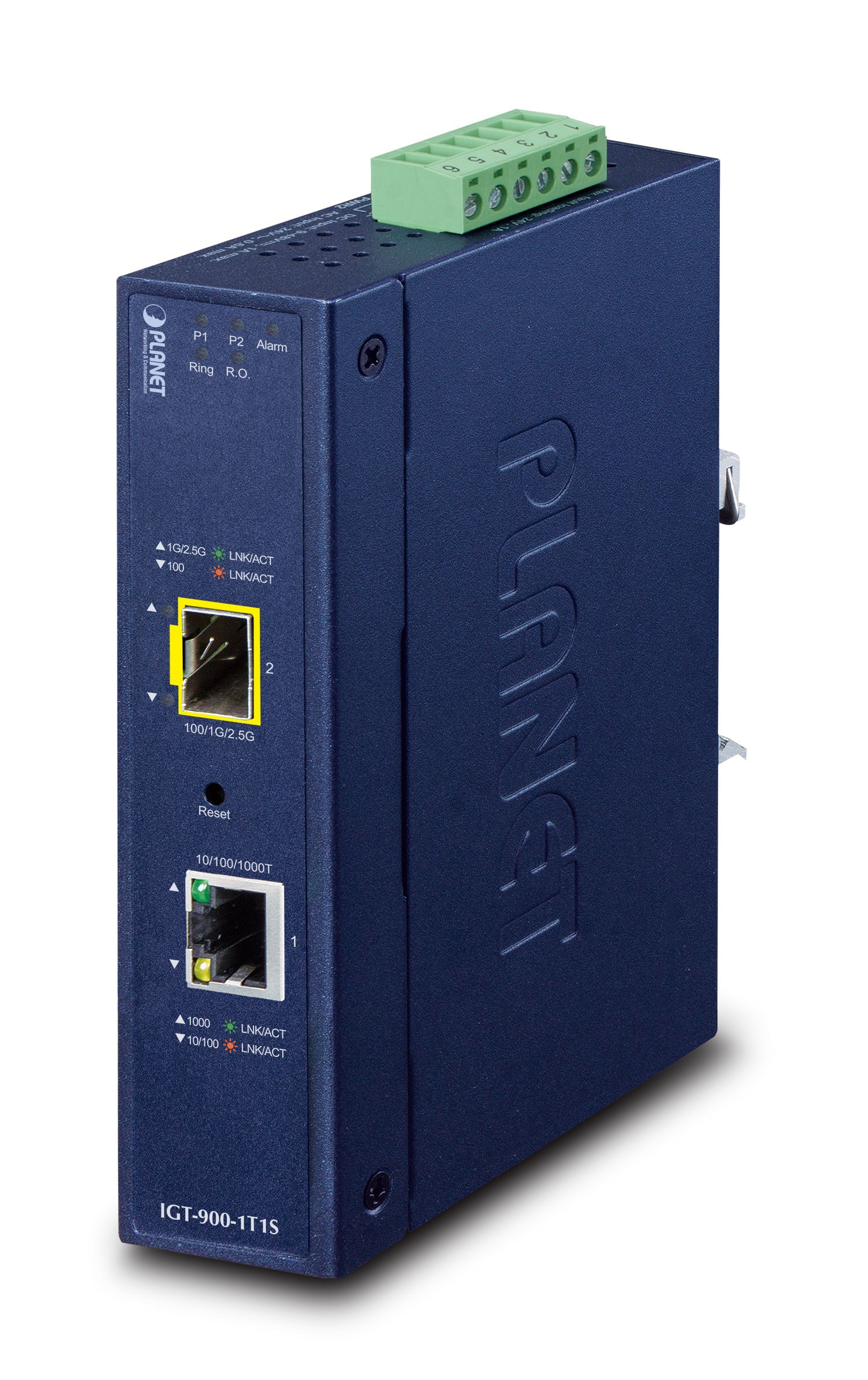 PLANET Industrial 1-Port network media converter Internal Blue -
