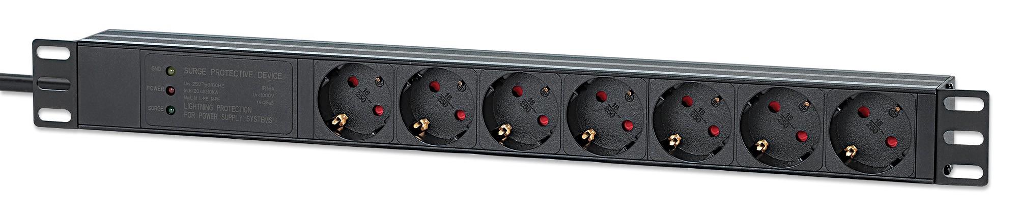 Intellinet 19" 1U Rackmount 7-Output Power Distribution Unit (PDU) /