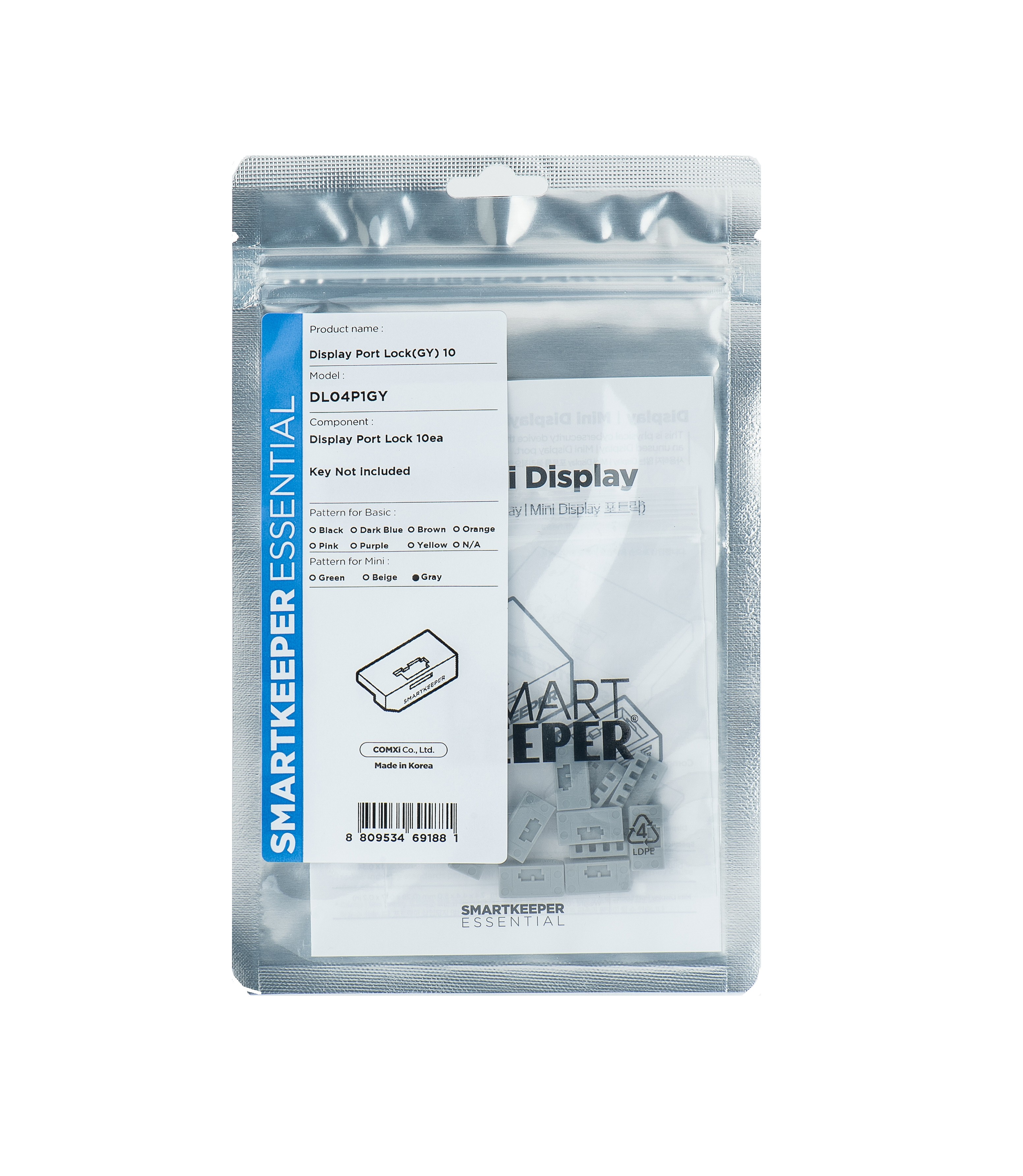 SmartKeeper Mini "DisplayPort" Blocker grau 10 Stk.