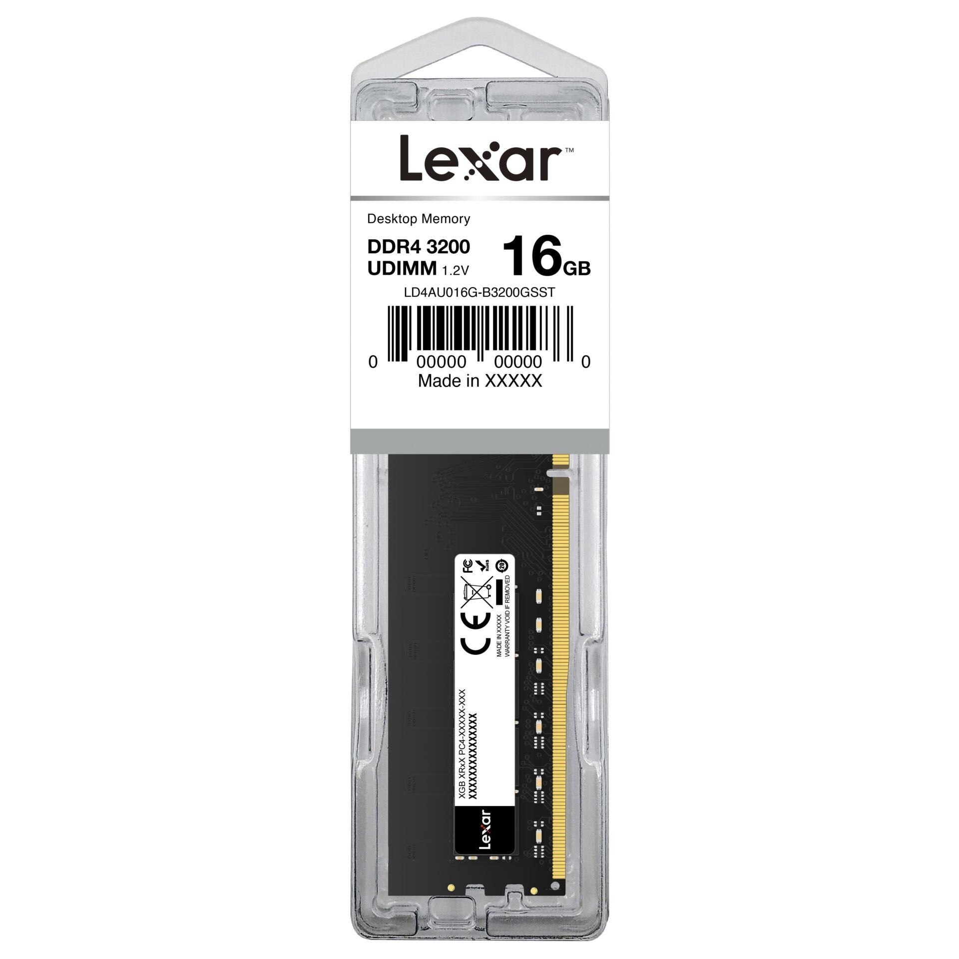 Lexar LD4AU016G-B3200GSST memory module 16 GB 1 x 16 GB DDR4 288-pin