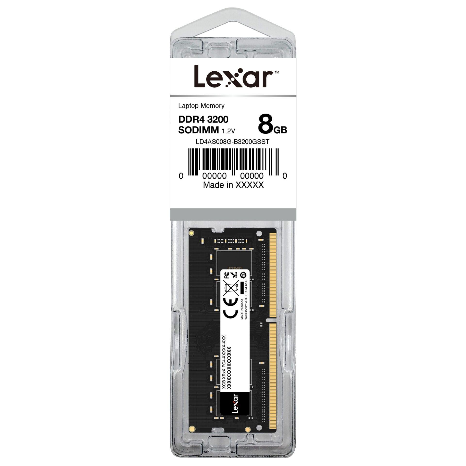 Lexar LD4AS008G-B3200GSST memory module 8 GB 1 x 8 GB DDR4 260-pin SO-