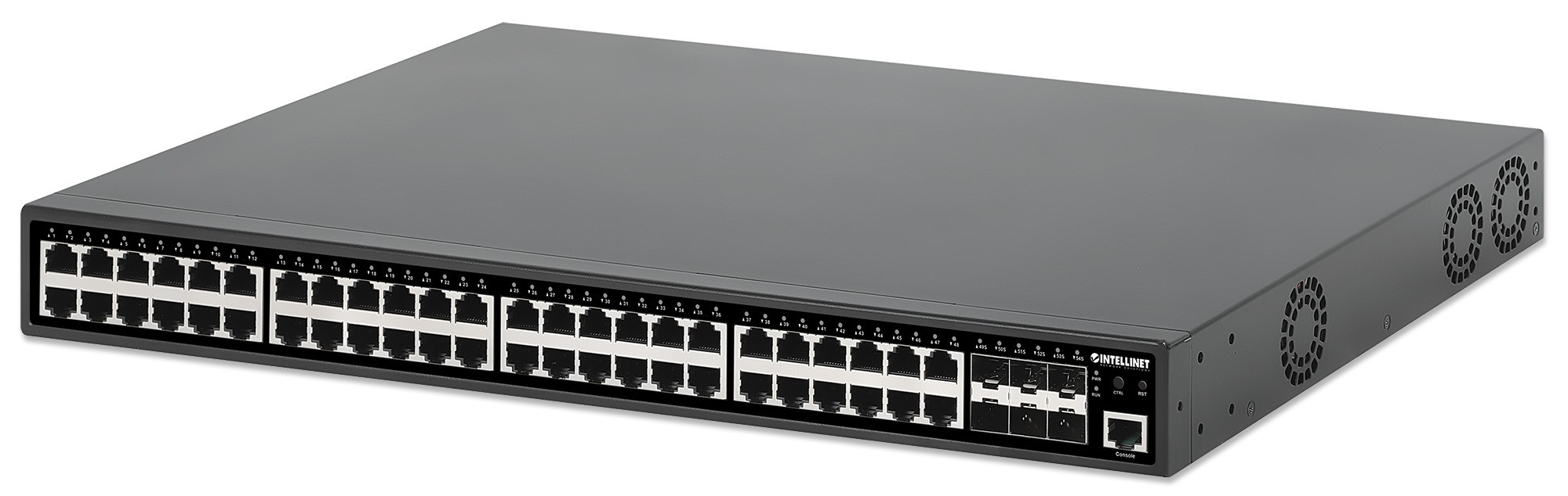 Intellinet 54-Port L2+ Fully Managed PoE+ Switch mit 48 Gigabit