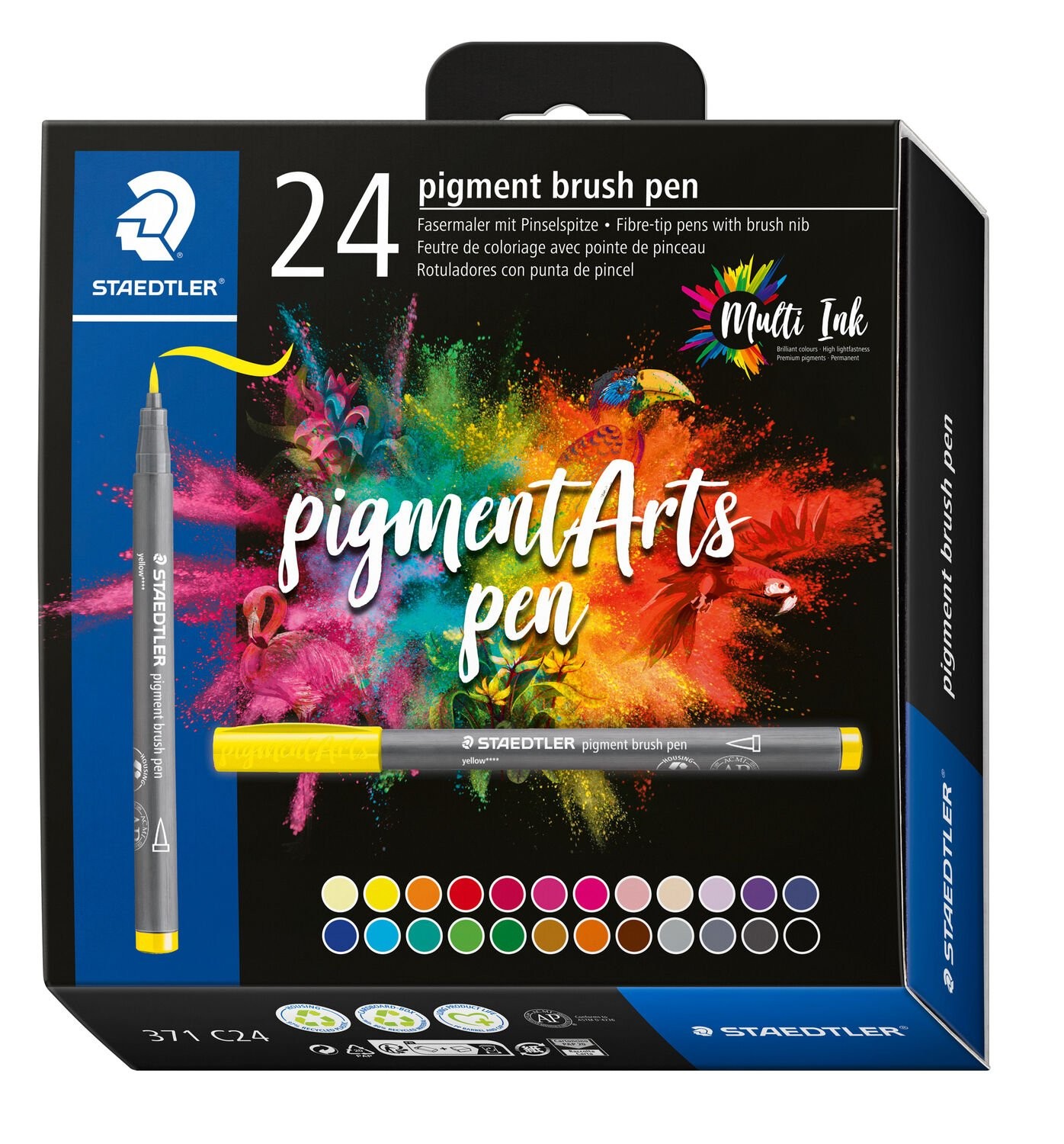 Staedtler Pigment Arts Brush Pen felt pen Multicolour 24 pc(s) -