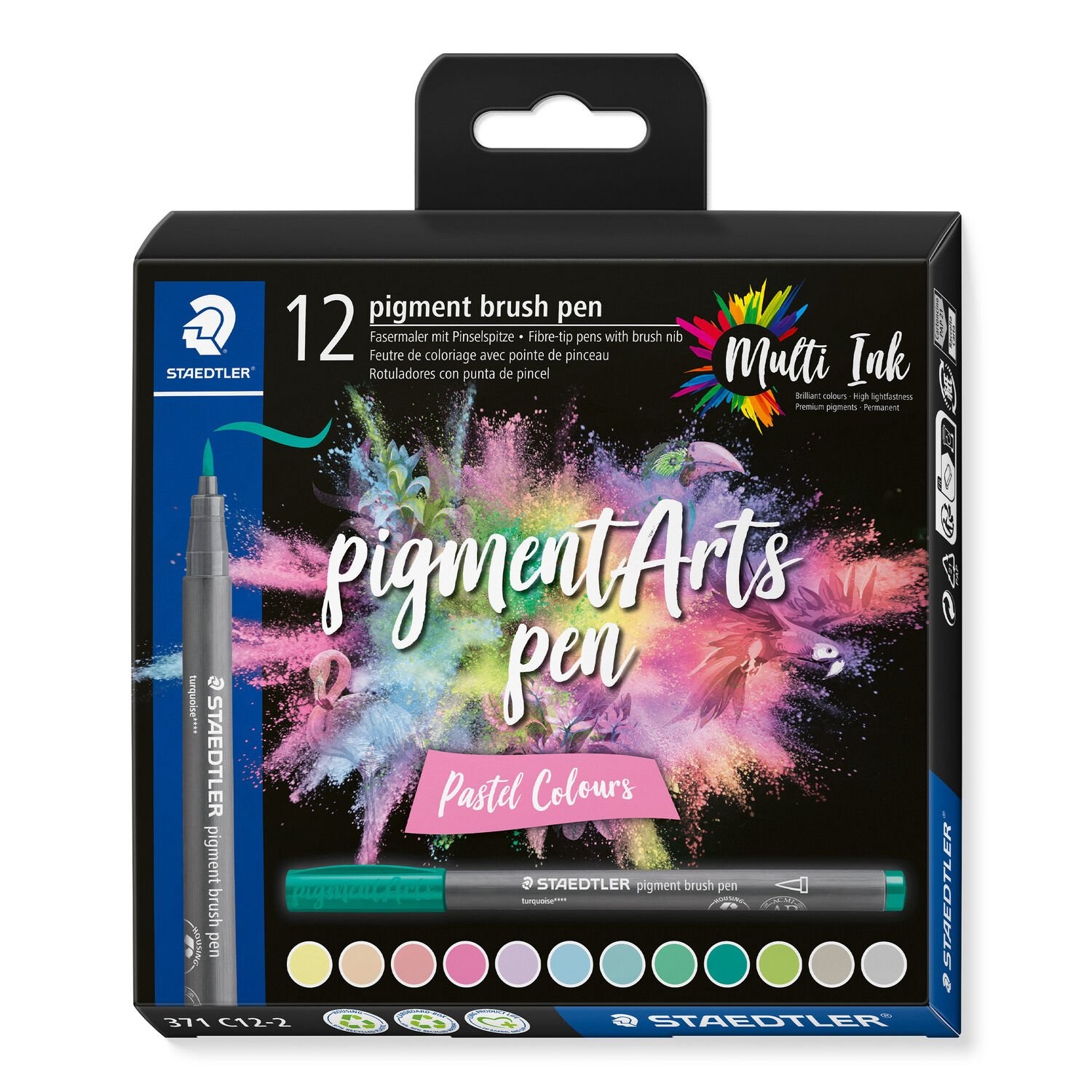 Staedtler Pigment Arts Brush Pen Pastel Colors felt pen Multicolour