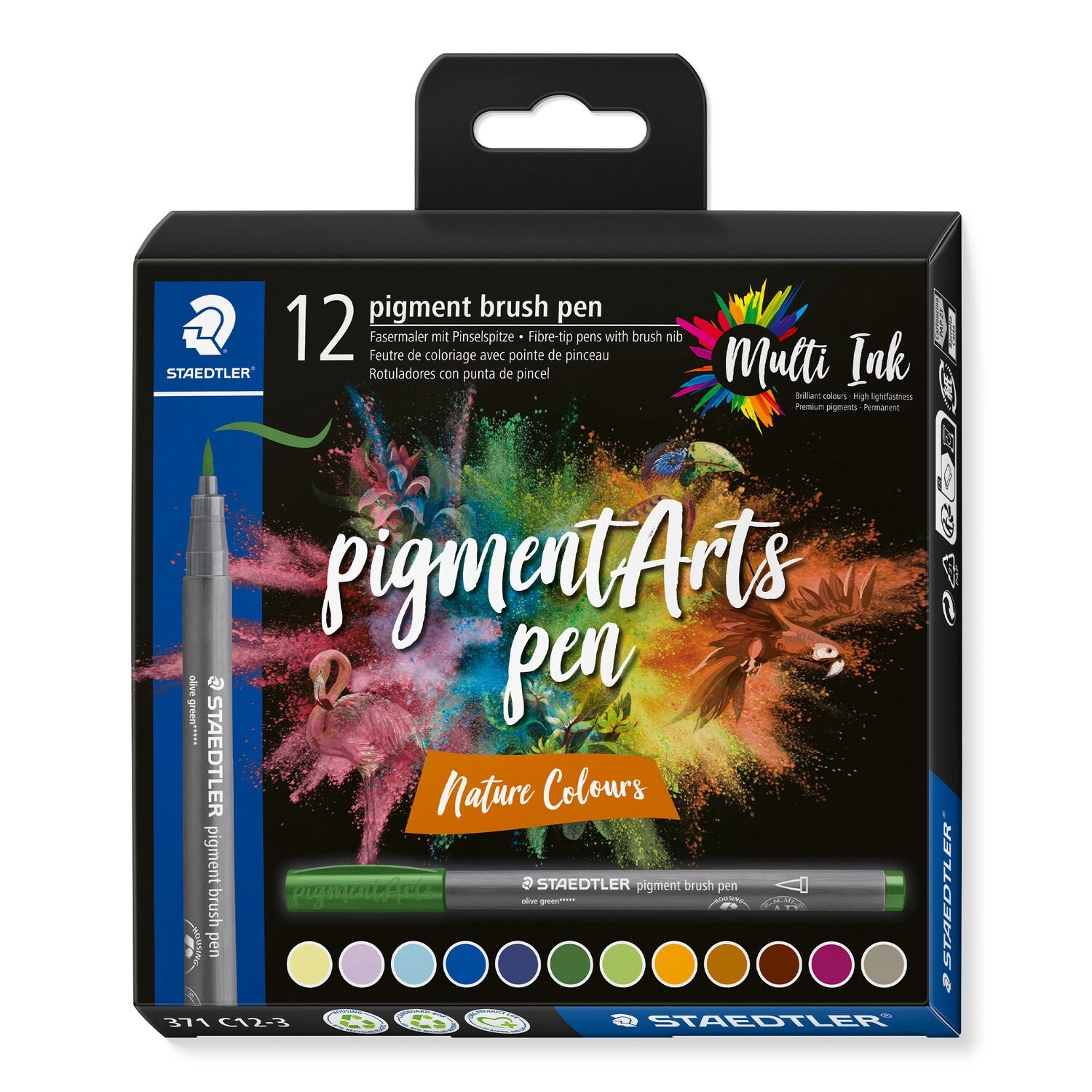 Staedtler Pigment Arts Brush Pen Nature Colors felt pen Multicolour