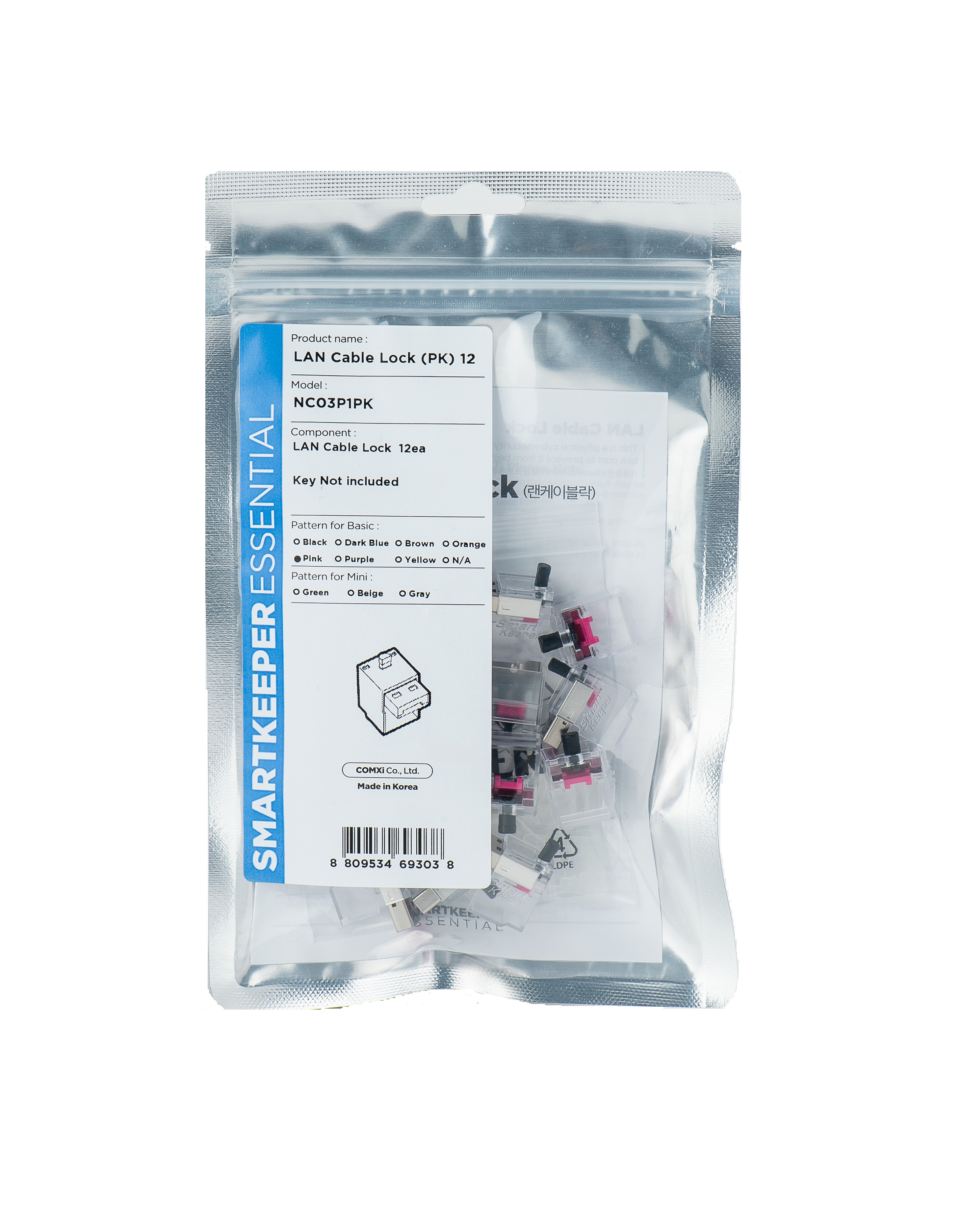 SmartKeeper Basic "LAN Cable" Lock pink 12 Stk.