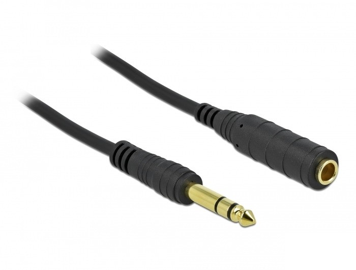 DeLOCK Stereo Jack Extension Cable 6.35 mm 3 pin male to female 10 m