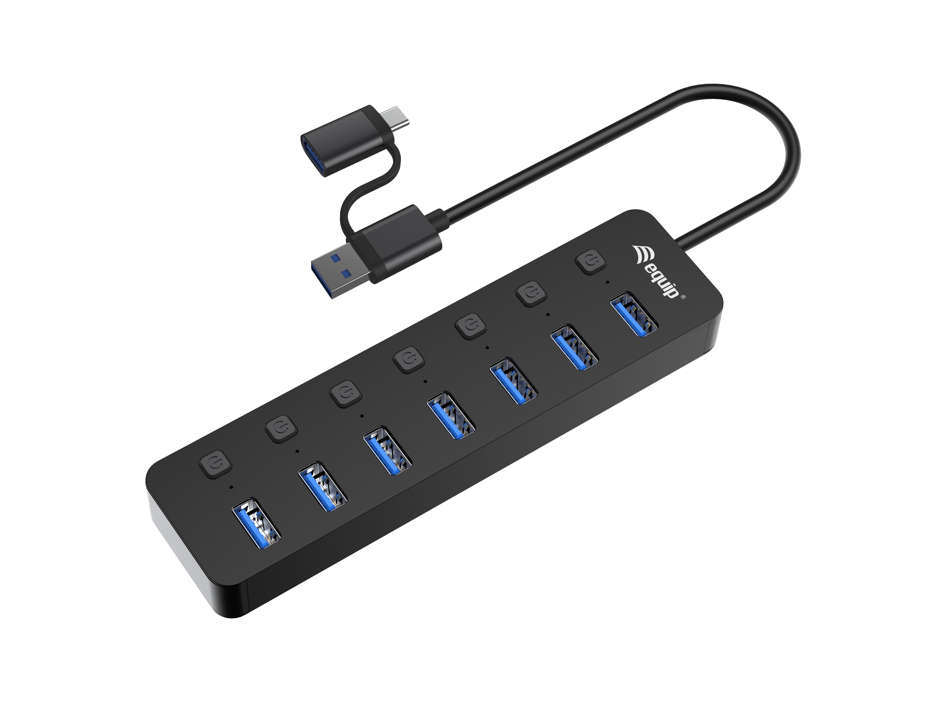 Equip 7-Port USB 3.2 Gen 1 Hub with Power Adapter - Equip 7-Port USB