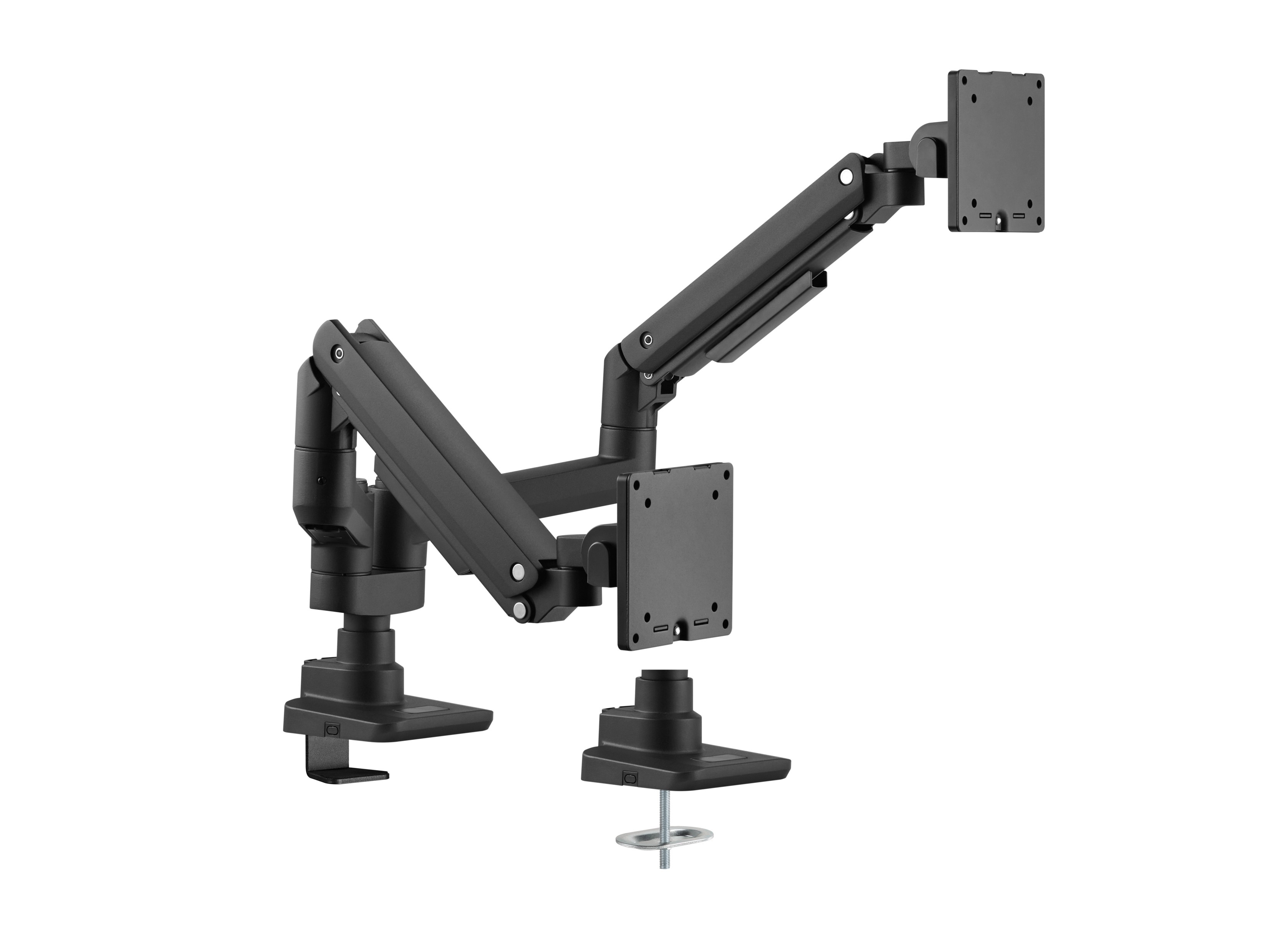 Equip 17"-35" Heavy-Duty Dual Monitor Desk Mount Bracket, Black -