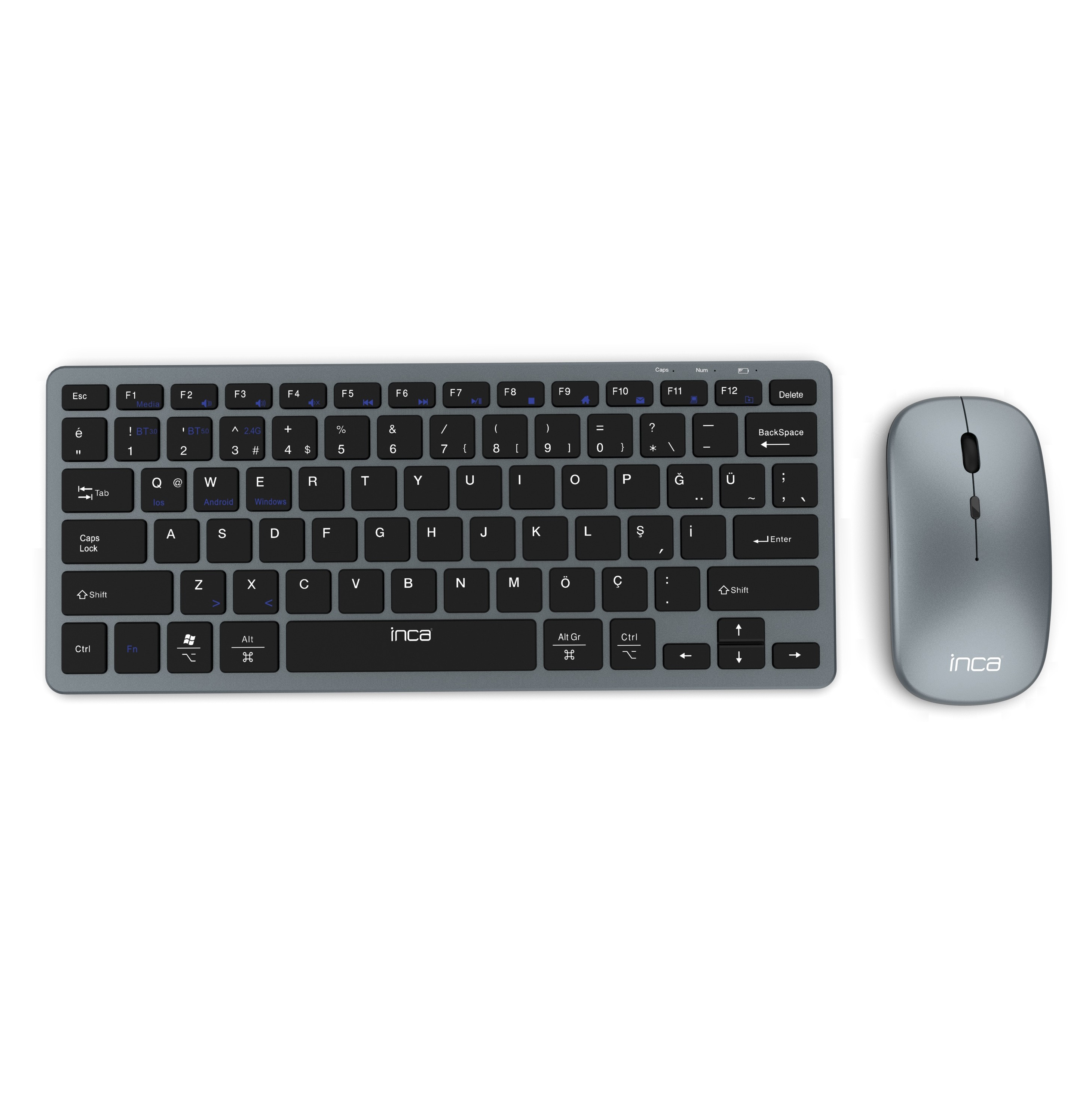 Inca IBK-572BT keyboard Mouse included RF Wireless + Bluetooth Black -