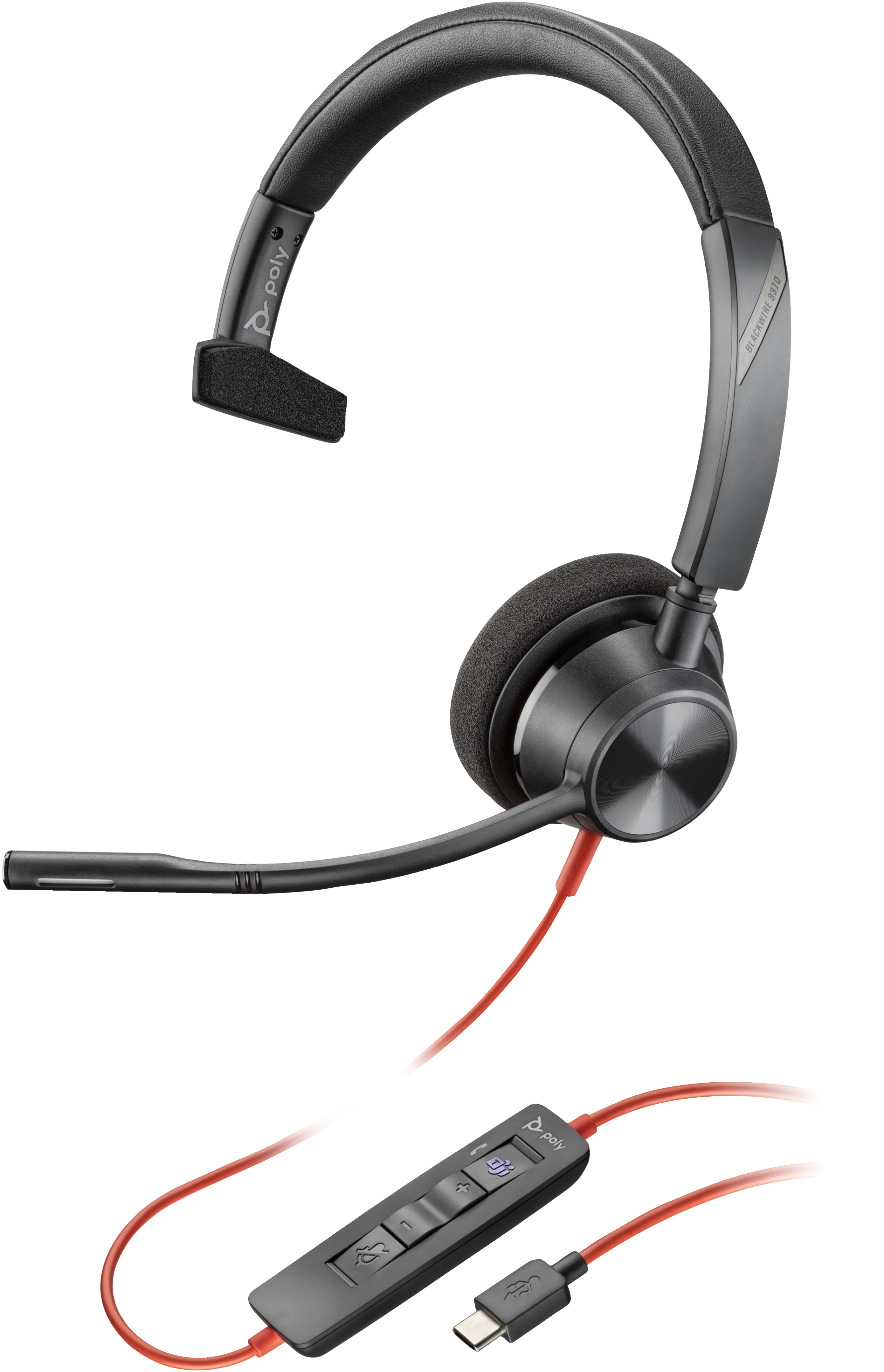 HP Poly Blackwire 3310 Microsoft Teams Certified Headset +USB-C/A