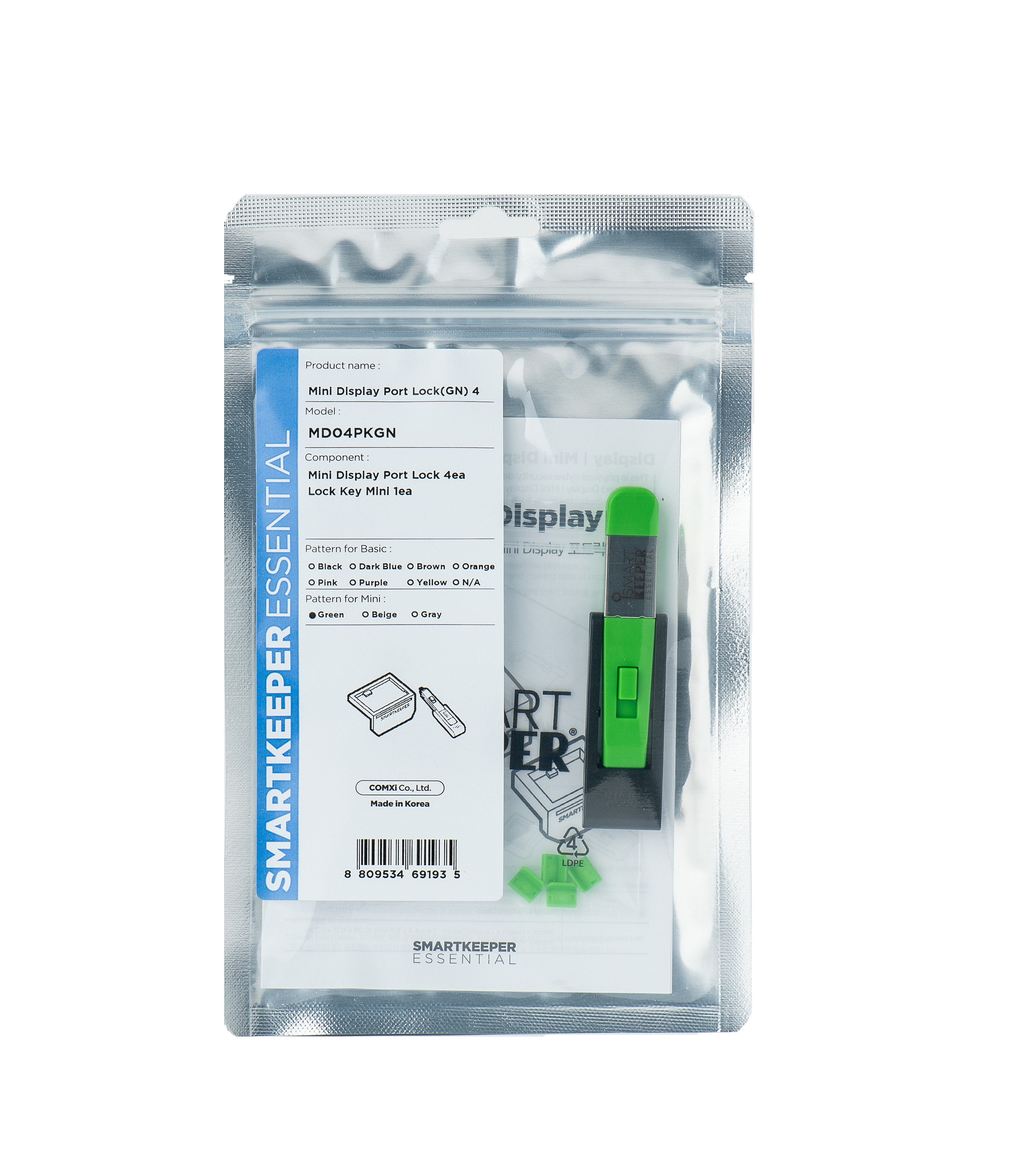 Smartkeeper MD04PKGN port blocker Port blocker + key Mini DisplayPort