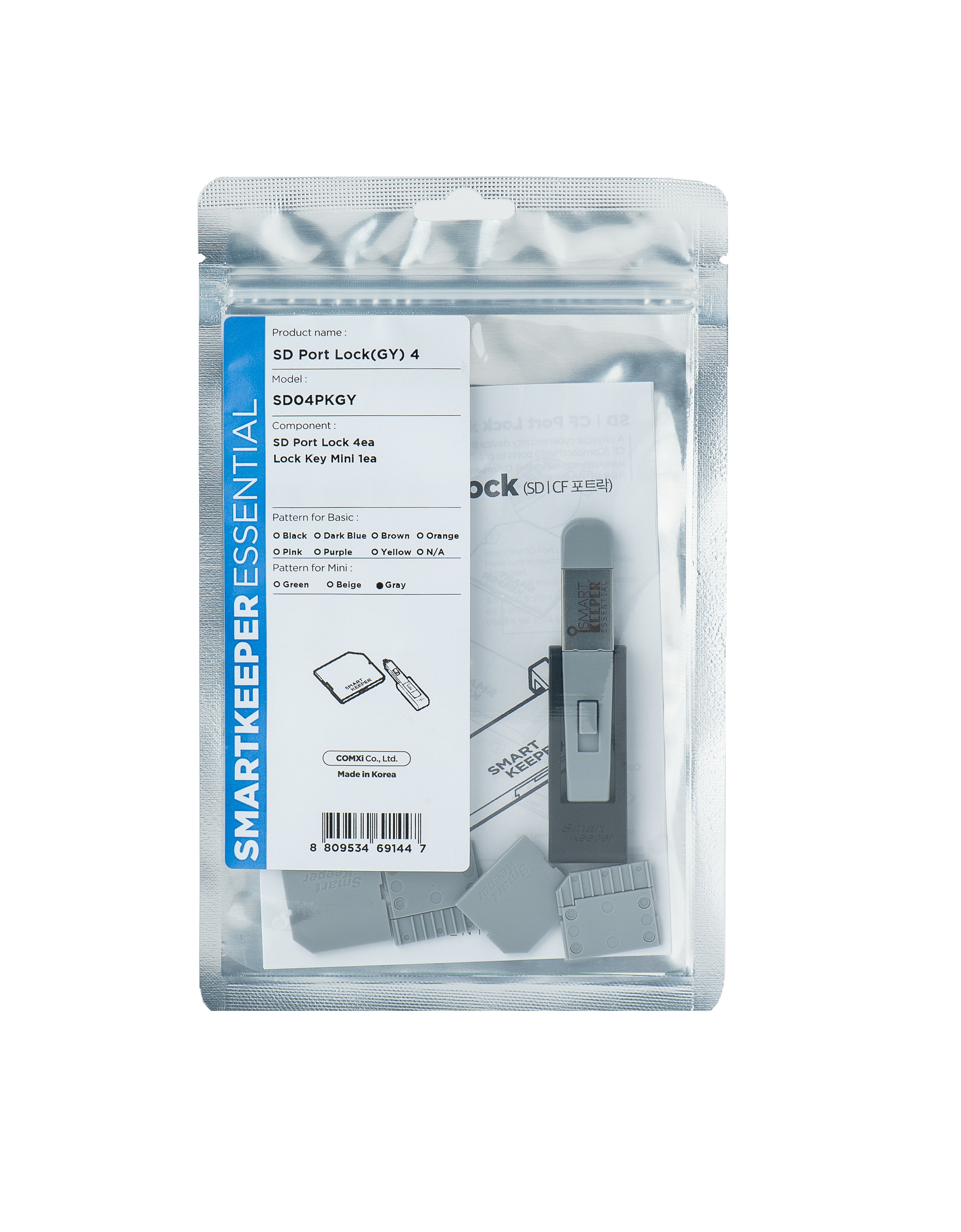 Smartkeeper SD04PKGY port blocker SD card Grey Plastic 1 pc(s) -