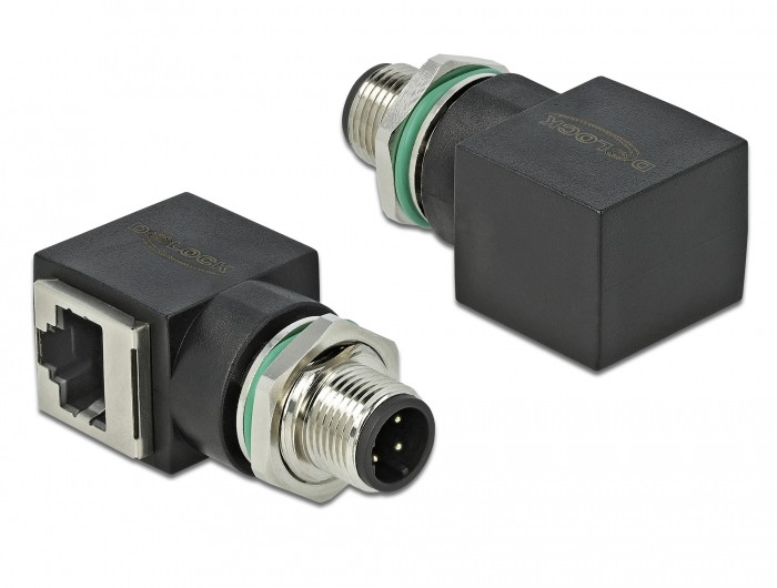 DeLOCK 66313 cable gender changer M12 RJ45 Black - DeLOCK 66313, M12,