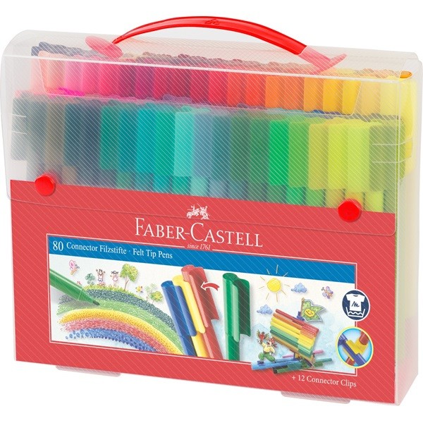 FABER-CASTELL Koffer Connector Filzstifte 80-teilig