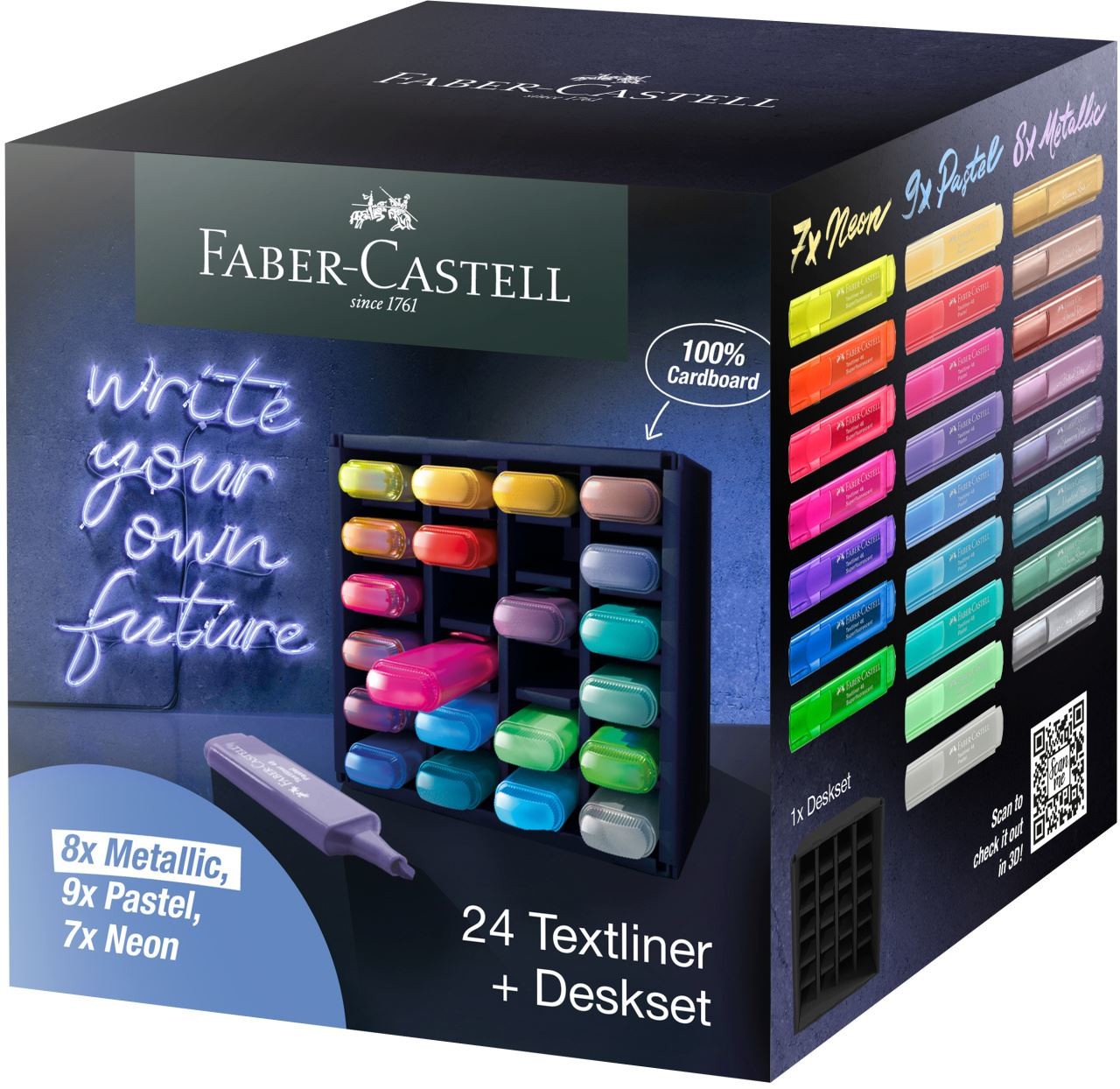 Faber-Castell 254602 marqueur 24 pièce(s) Pointe biseautée