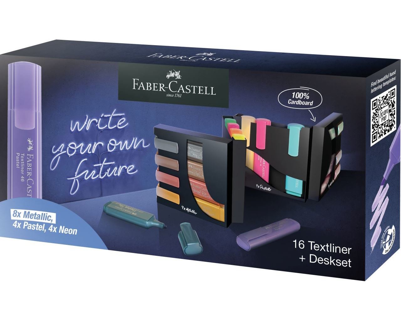 Faber-Castell 254603 marker 16 pc(s) Chisel tip Metallic, Multicolour,