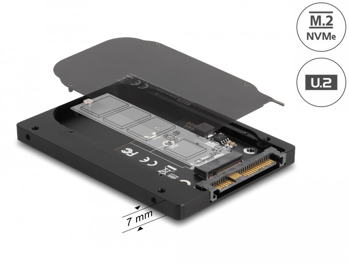 DeLOCK 2.5 Converter U.2 SFF-8639 to M.2 NVMe Key M - 7 mm height -