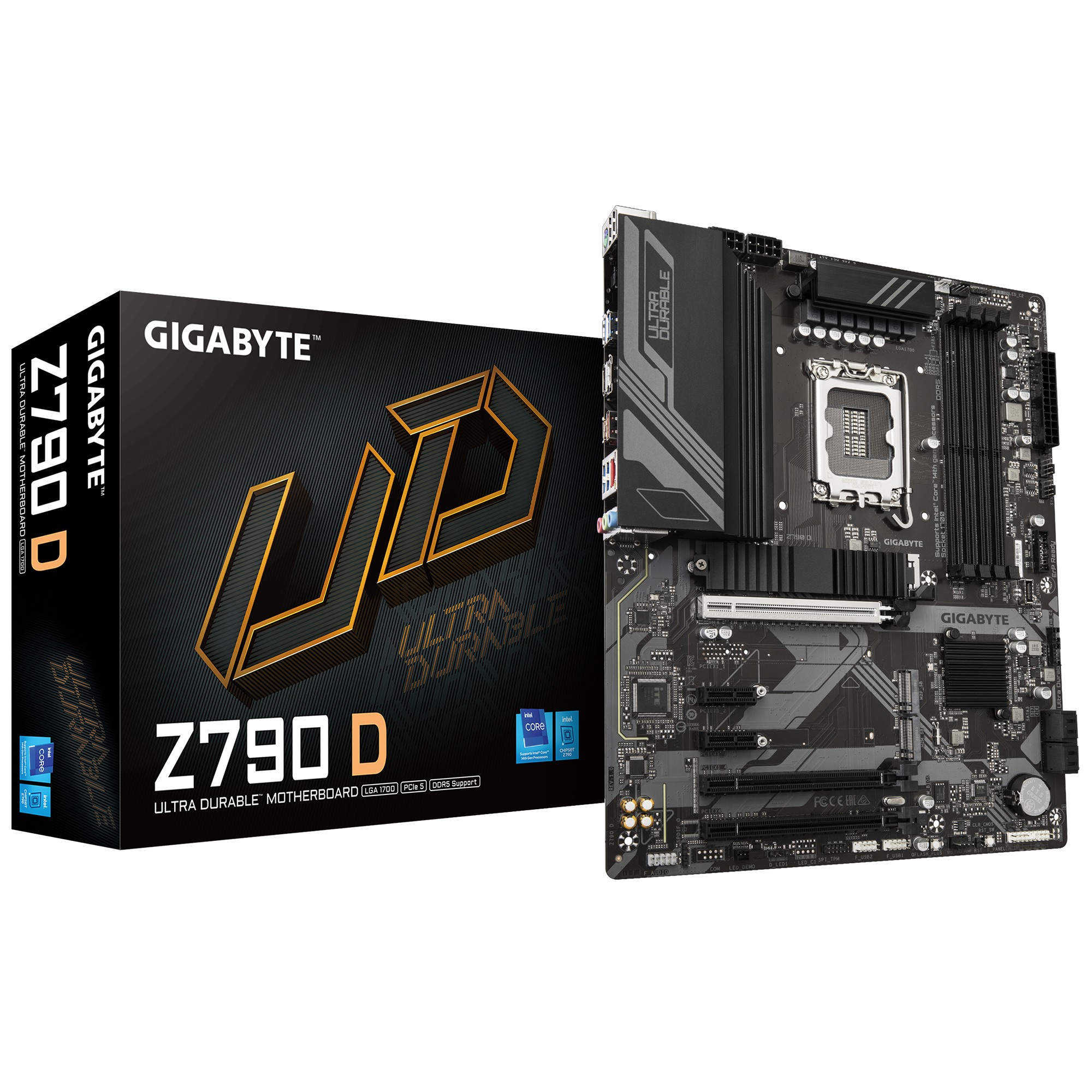 GIGABYTE Z790 D Motherboard - Supports Intel Core 14th Gen CPUs, 12+1+