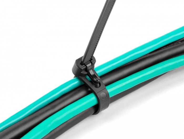 Delock 19066 Kabelbinder black Hitzestabilisiert, Wiederverwendbar