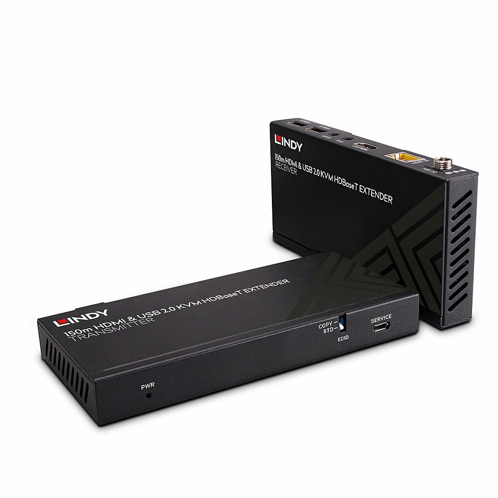 Lindy Extender HDBaseT Cat.6 KVM HDMI 4K60, USB 2.0 & IR, 150m -