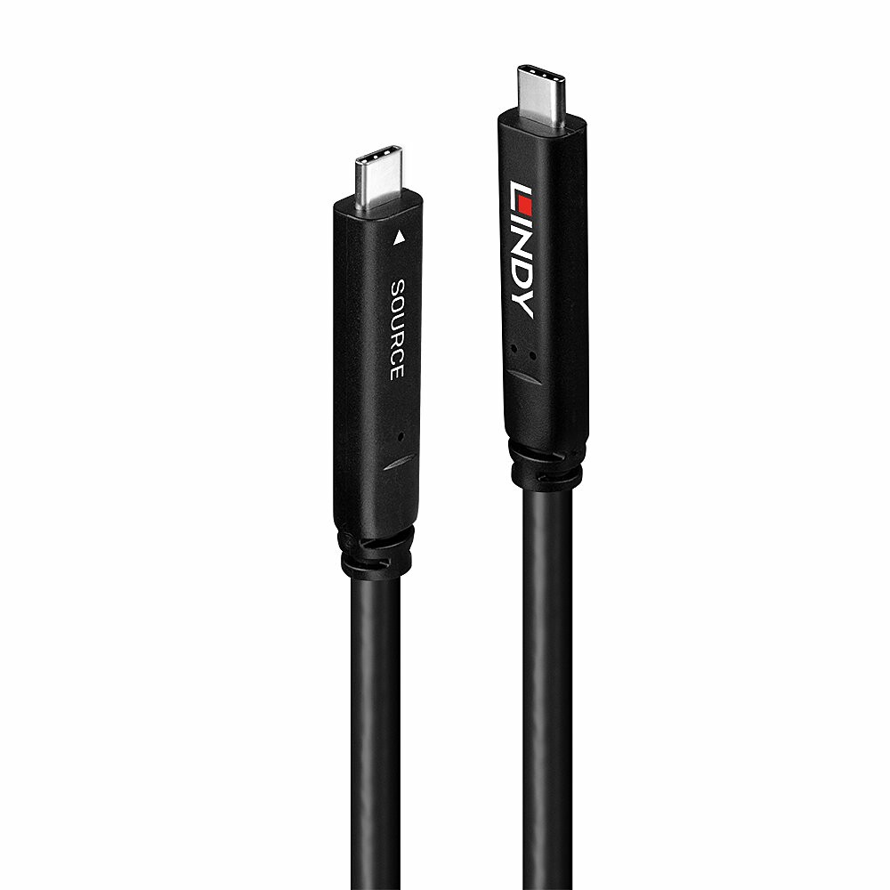 Lindy 8m USB 3.2 Gen 1 and DP 1.4 Type C Hybrid Cable - Lindy 8m USB