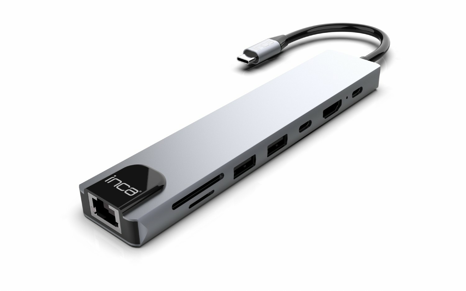 Inca ITPC-7T hub de interfaz USB Tipo C 1000 Mbit/s Aluminio - Inca
