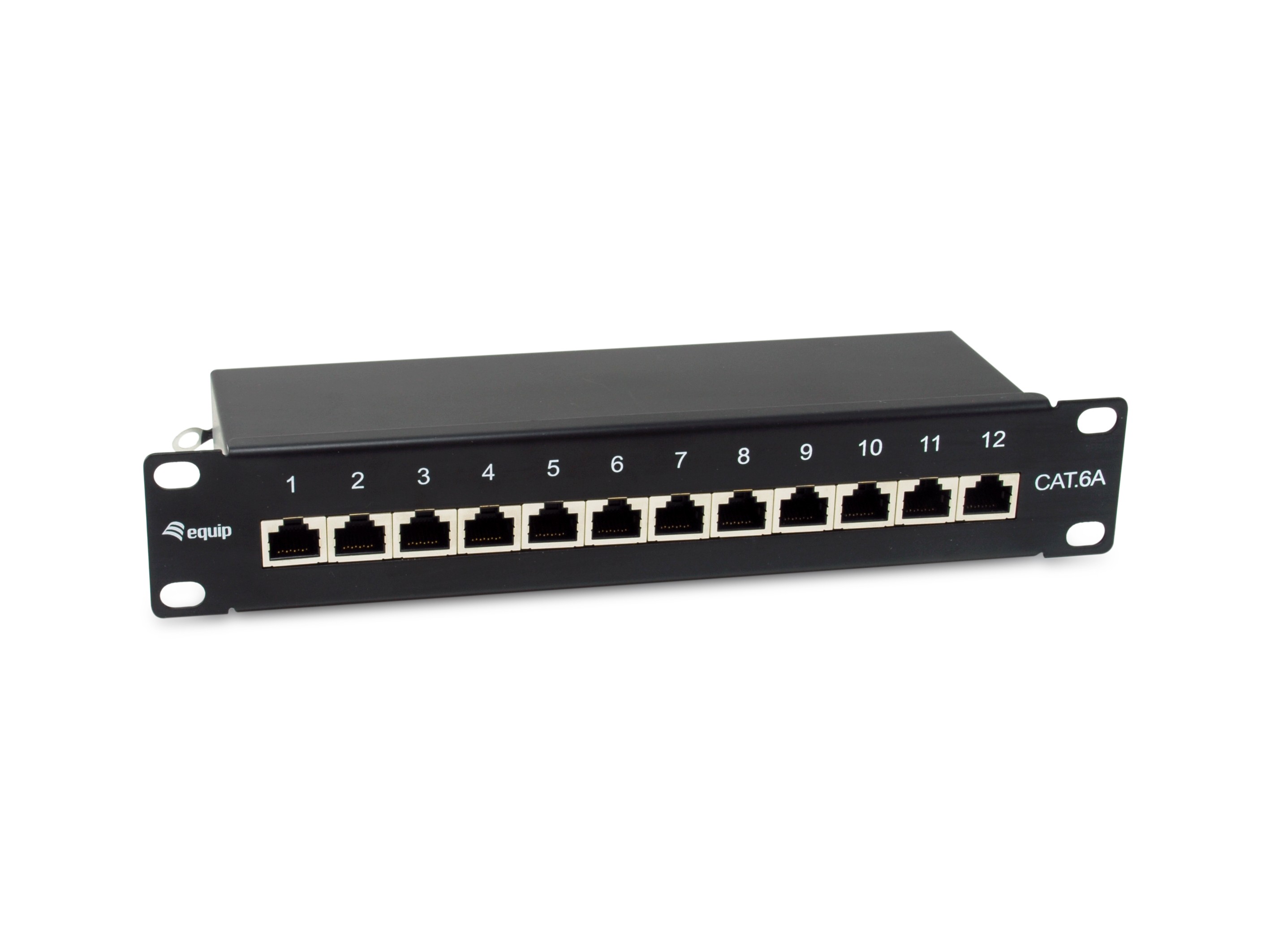 Equip Patchpanel 12x RJ45 Cat6A 10" FTP 1HE Premium schwarz