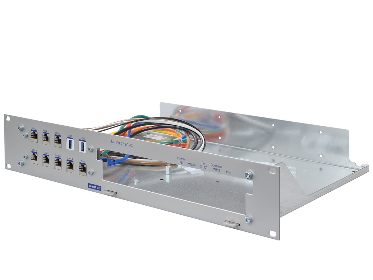 Wantec Aufrüstsatz 19" 2HE für FritzBox 7590 AX (V2)