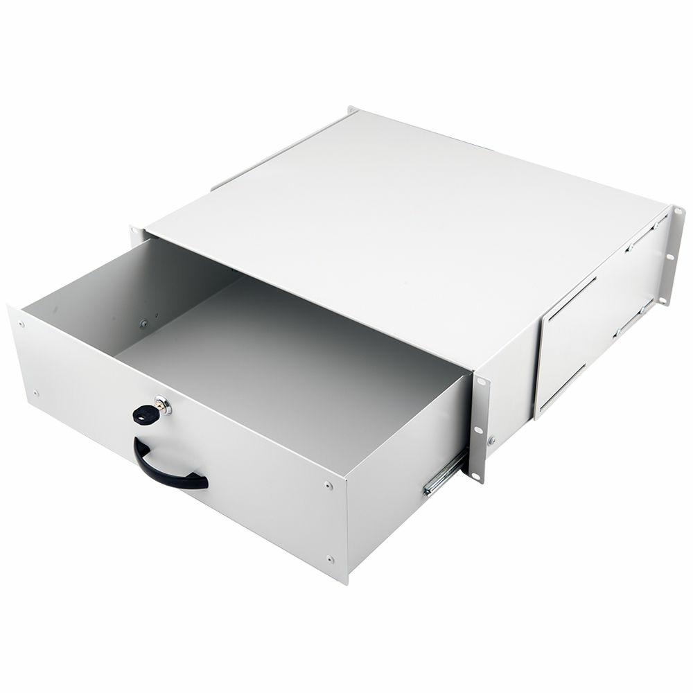 Equip Lockable Drawer 19', 3U, RAL7035 Grey - Equip Lockable Drawer