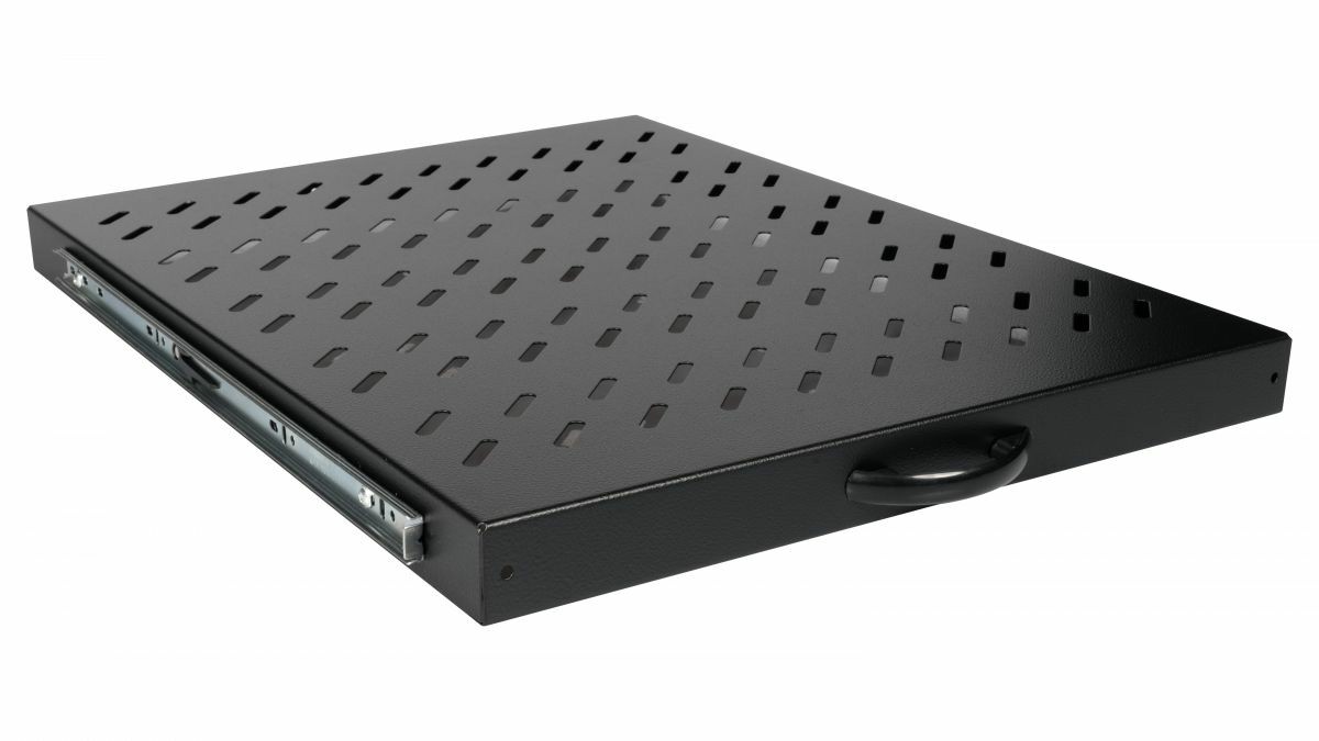 Equip Sliding Shelf 19', 1U, 800MM, Black - Equip Sliding Shelf 19',