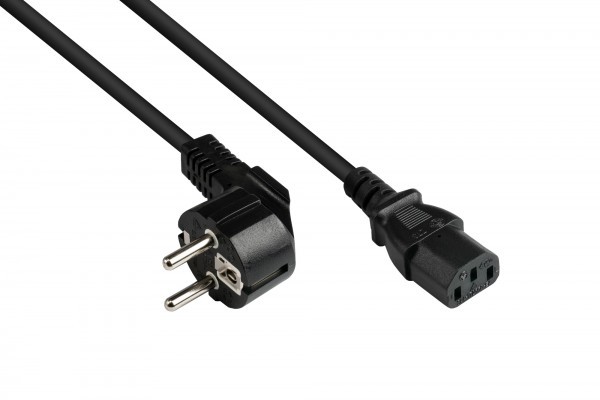 Alcasa P0130-S075 cable de transmisión Negro 7,5 m Enchufe tipo E+F