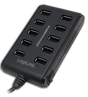 LogiLink USB 2.0 10-Port Hub with On/Off Switch 480 Mbit/s - LogiLink