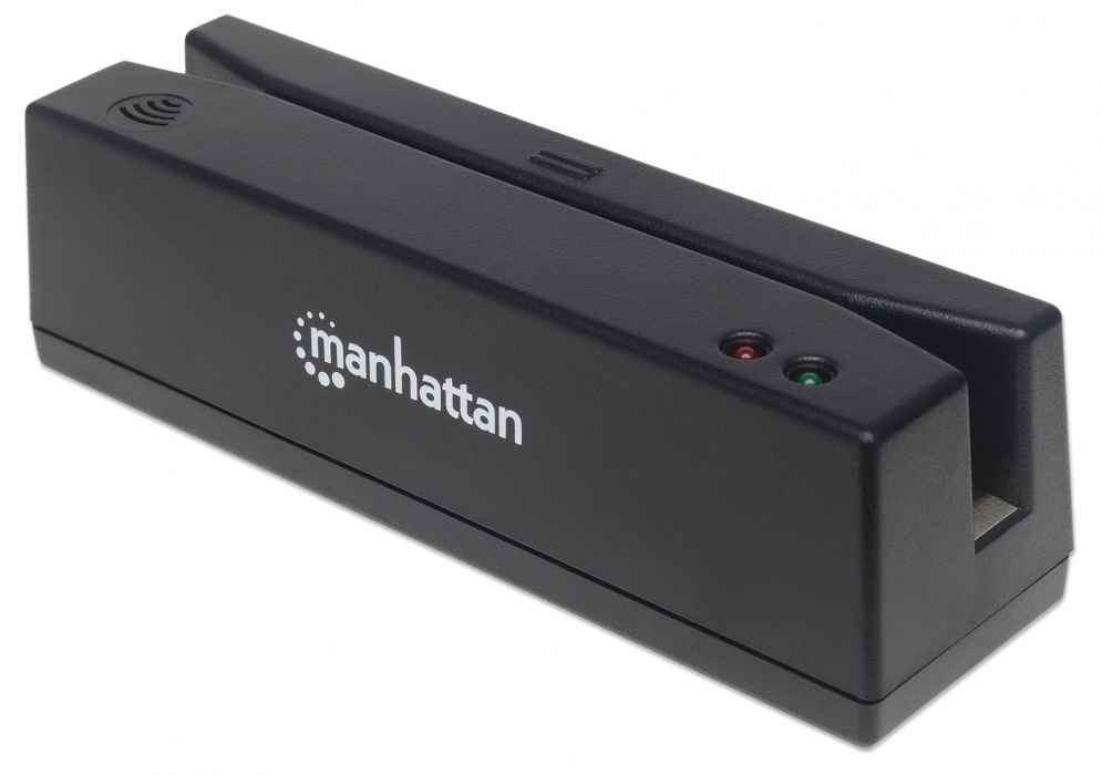 Manhattan USB-A Magnetic Strip Card Reader, Triple Track Reader,