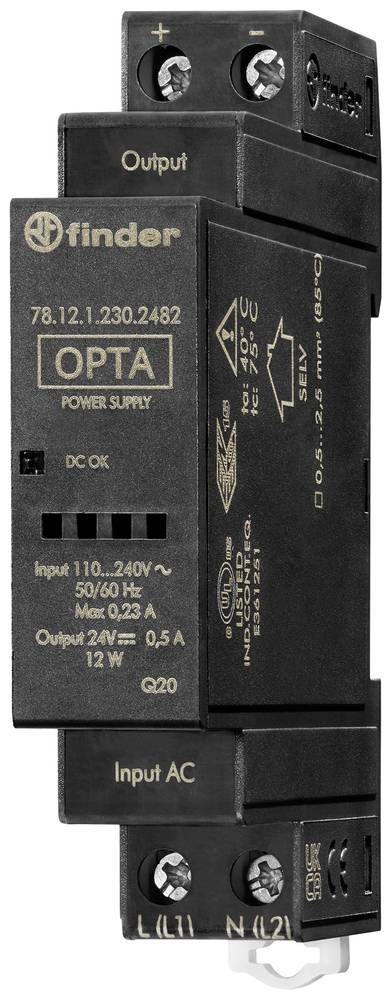 Finder 78.12.1.230.2482 Hutschienen-home charger (DIN-Rail) 24 V/DC 0.