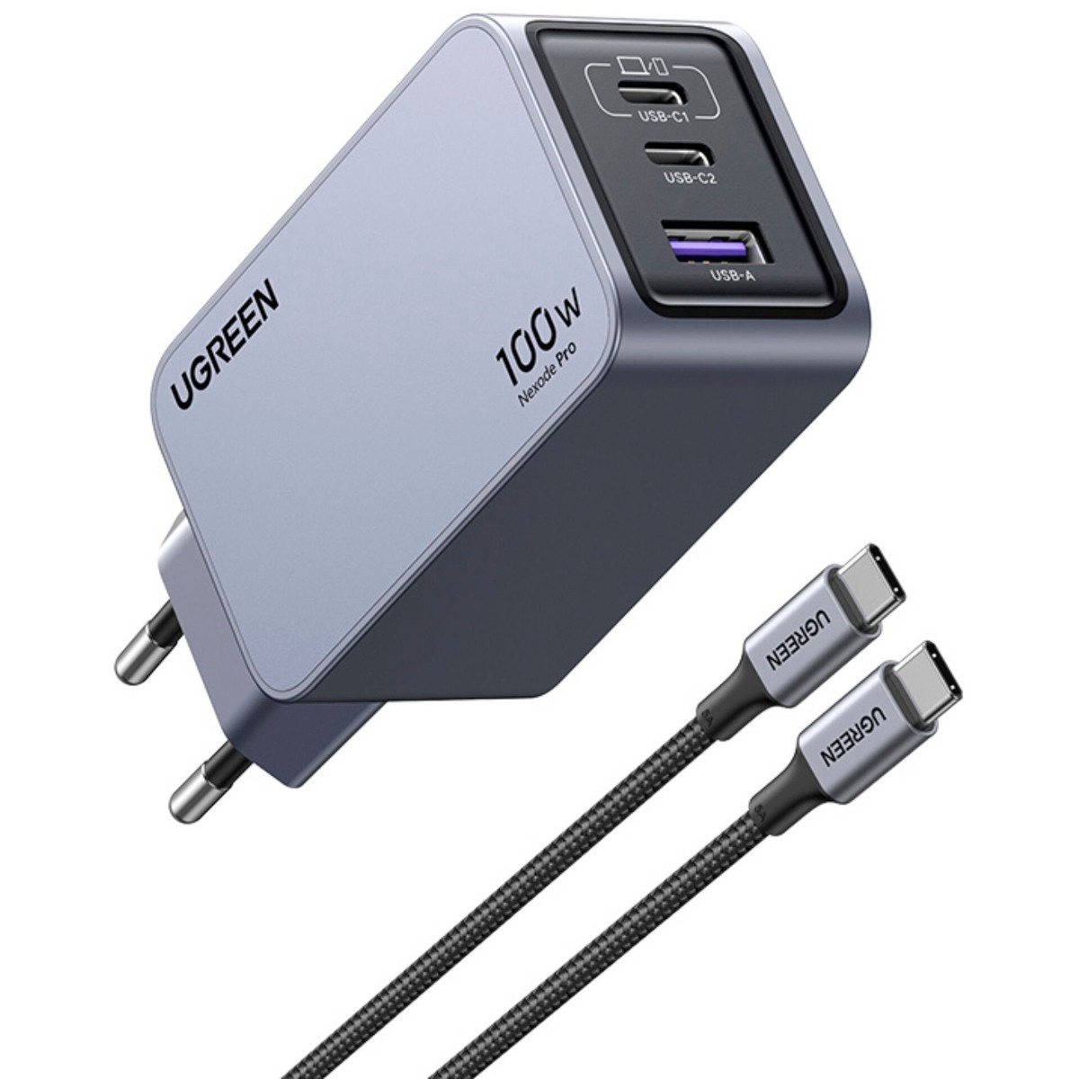 Ugreen Nexode Pro EU 3-Port GaN PD Fast Charger With USB-C Cable