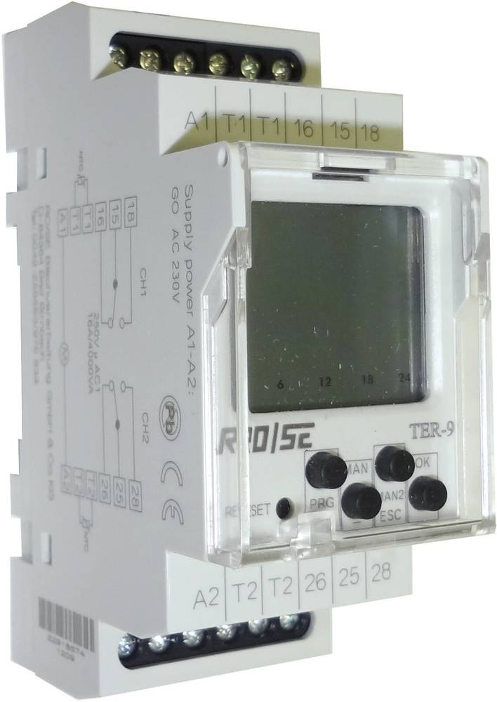 RO/SE LM-Heizungen Schaltschrankheizungs-Thermostat TER-9 230 V/AC 2