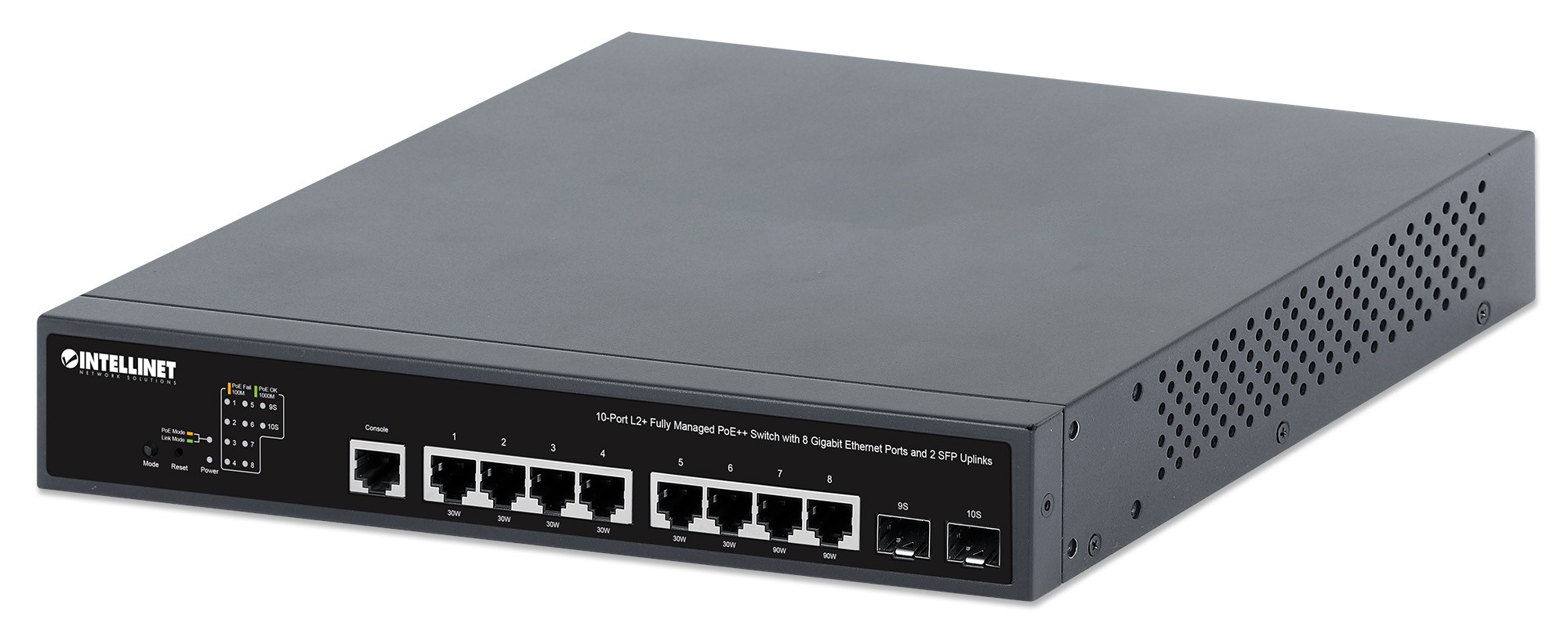 Intellinet 10-Port L2+ Fully Managed PoE++ Switch with 8 Gigabit