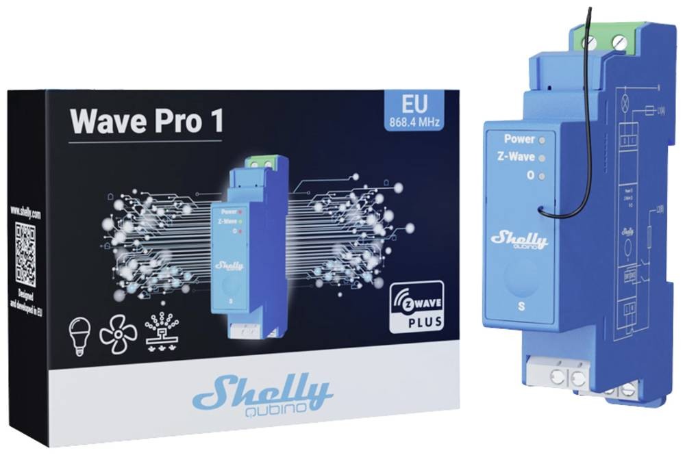 Shelly Wave Pro 1 Z-Wave DIN-Schienen Smart Schalter