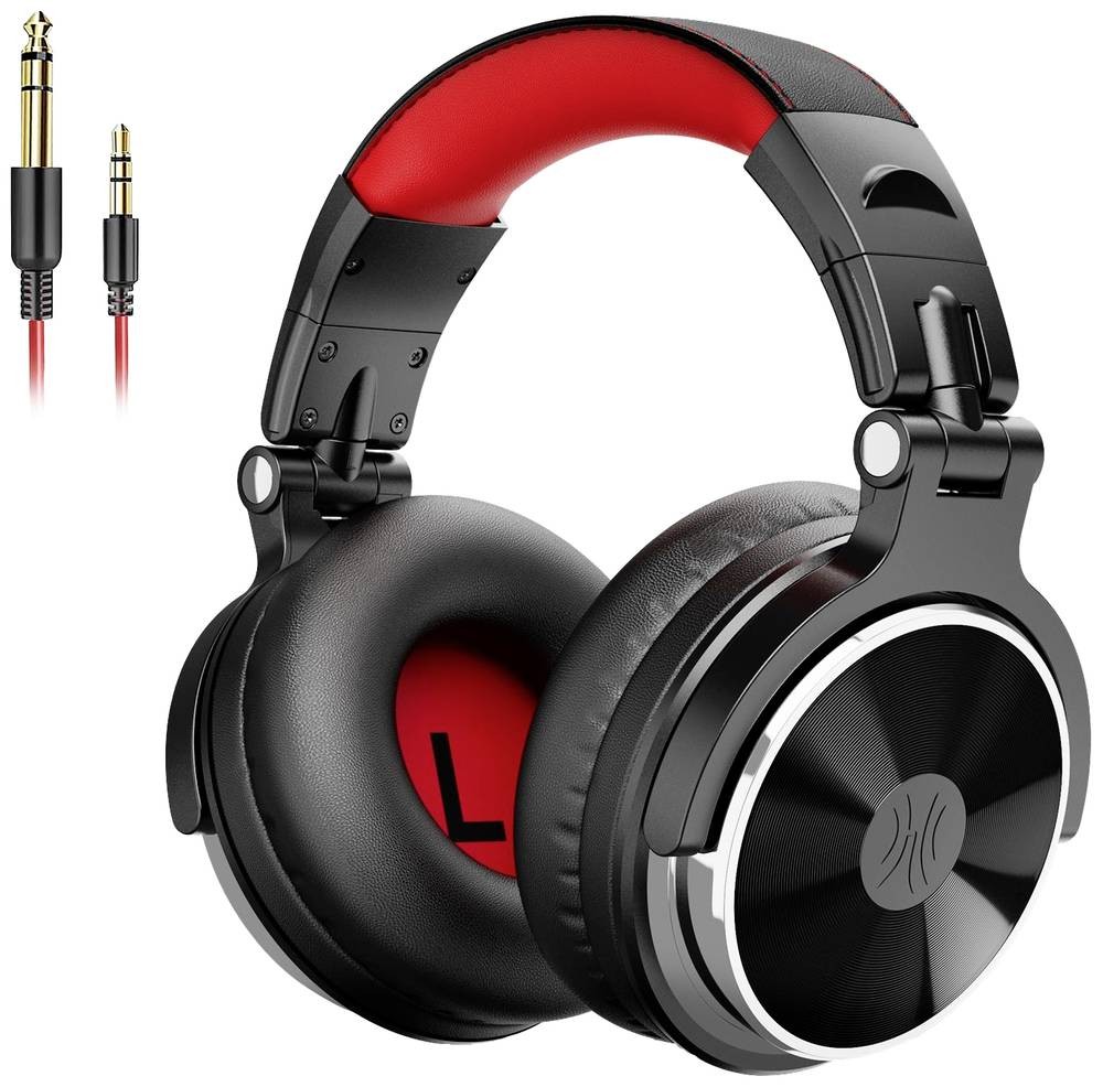 OneOdio Pro-10 Over Ear headset kabelgebunden Stereo black, Rot High-