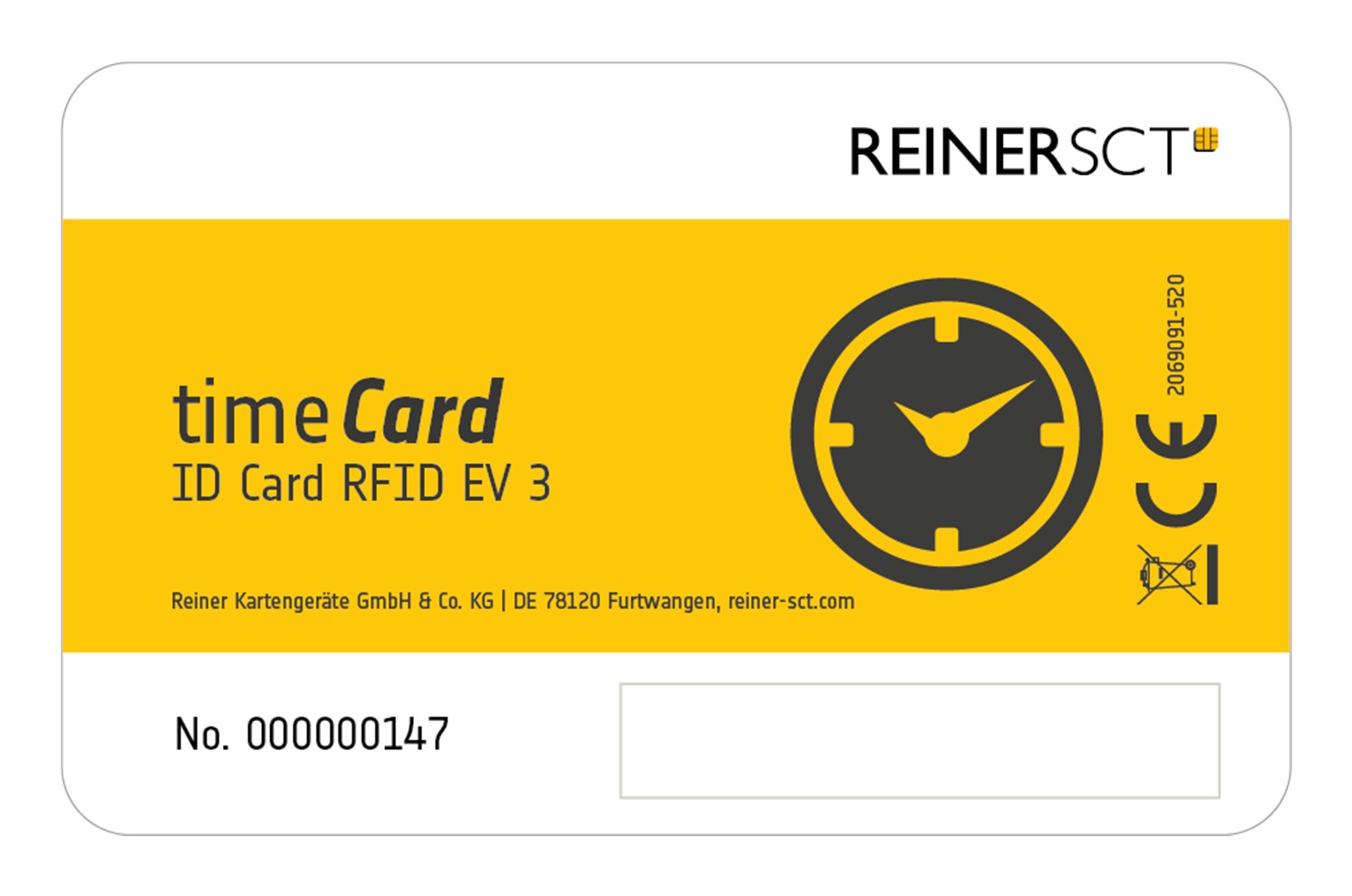 Reiner SCT timeCard Premium card MIFARE DESFire EV3 RFID tag Black,