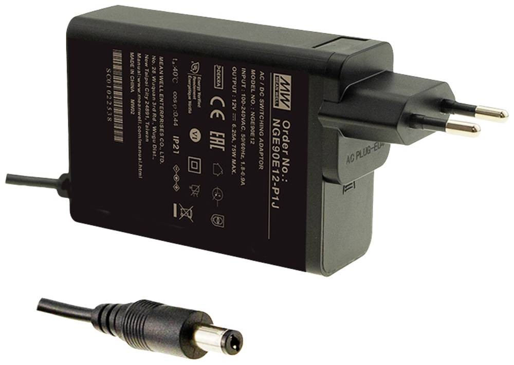 MEAN WELL NGE90E12-P1J home charger, Festspannung 12 V/DC 75W
